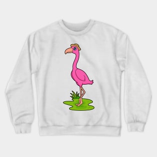 Flamingo Pensioner Hat Crewneck Sweatshirt